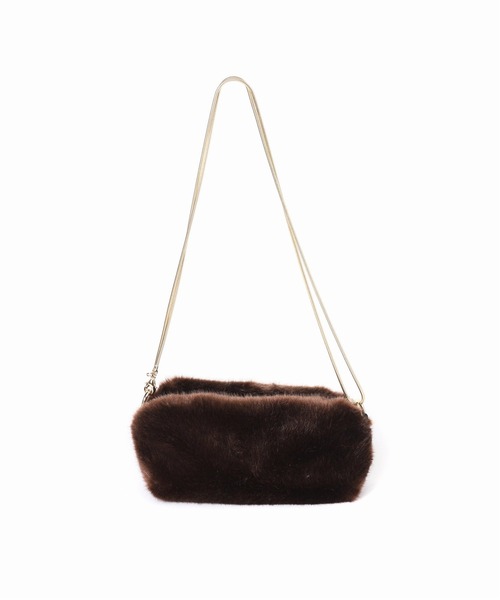 Spick & Span（スピックアンドスパン）の「【a point /アポワン】エコファーチェーンバッグ（ショルダーバッグ・レディース・チャコールグレー/ブラウン・FREE）」の8枚目の写真