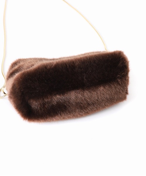 Spick & Span（スピックアンドスパン）の「【a point /アポワン】エコファーチェーンバッグ（ショルダーバッグ・レディース・チャコールグレー/ブラウン・FREE）」の9枚目の写真