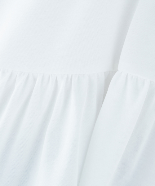 A/C DESIGN BY ALPHA CUBIC(エーシーデザインバイアルファキュービック)の「【接触冷感】ティアードカットプルオーバー(Tシャツ/カットソー・レディース・ブラック/オフホワイト/グリーン・M/L)」の5枚目の写真