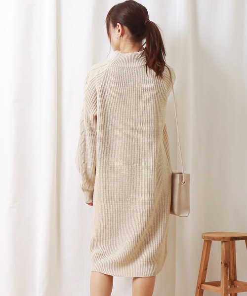 libelle more（リベル モア）の「裏ボアキルトコート+ニットワンピース セット（セットアップ・レディース・ブラック/ベージュ/カーキ・M/L）」の20枚目の写真