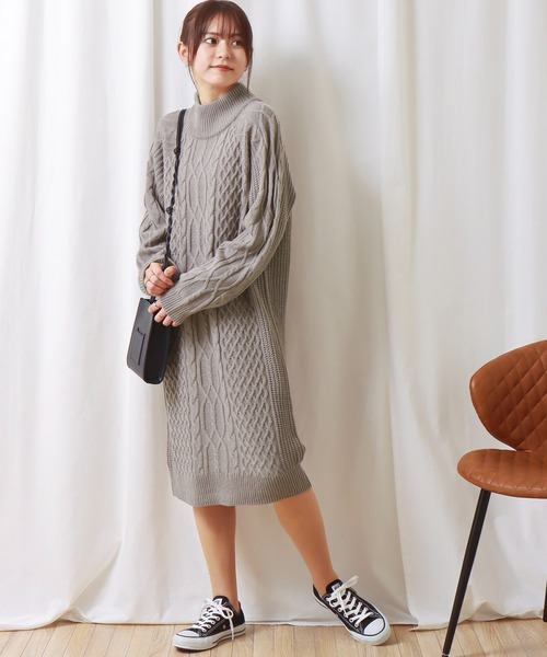 libelle more（リベル モア）の「裏ボアキルトコート+ニットワンピース セット（セットアップ・レディース・ブラック/ベージュ/カーキ・M/L）」の16枚目の写真