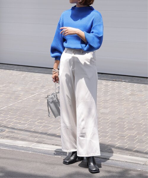 frames RAY CASSIN（フレームスレイカズン）の「ボトルネックボリュームスリーブリブプルオーバー（ニット/セーター・レディース・ブラック/オフホワイト/イエロー/ブルー/グリーン/ラベンダー/ライトピンク/ワイン/グレイッシュベージュ/イエロー×グリーン/ブラック系・FREE）」の20枚目の写真