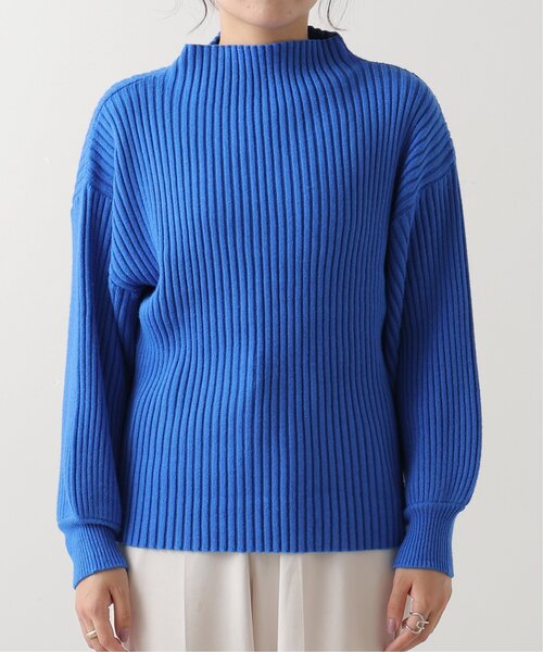 frames RAY CASSIN（フレームスレイカズン）の「ボトルネックボリュームスリーブリブプルオーバー（ニット/セーター・レディース・ブラック/オフホワイト/イエロー/ブルー/グリーン/ラベンダー/ライトピンク/ワイン/グレイッシュベージュ/イエロー×グリーン/ブラック系・FREE）」の12枚目の写真