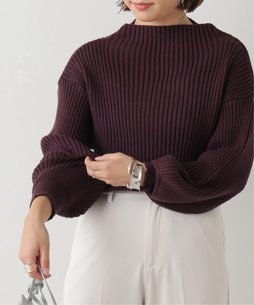 frames RAY CASSIN（フレームスレイカズン）の「ボトルネックボリュームスリーブリブプルオーバー（ニット/セーター・レディース・ブラック/オフホワイト/イエロー/ブルー/グリーン/ラベンダー/ライトピンク/ワイン/グレイッシュベージュ/イエロー×グリーン/ブラック系・FREE）」の19枚目の写真