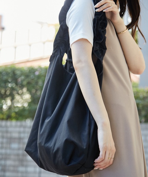 Shelly island（シェリーアイランド）の「フリルショルダートートバッグ（トートバッグ・レディース・オレンジ/グリーン/ブラック/ホワイト/その他・FREE）」の6枚目の写真