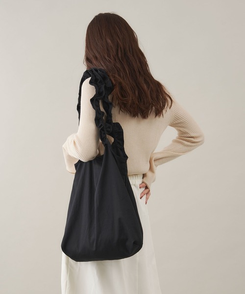 Shelly island（シェリーアイランド）の「フリルショルダートートバッグ（トートバッグ・レディース・オレンジ/グリーン/ブラック/ホワイト/その他・FREE）」の7枚目の写真