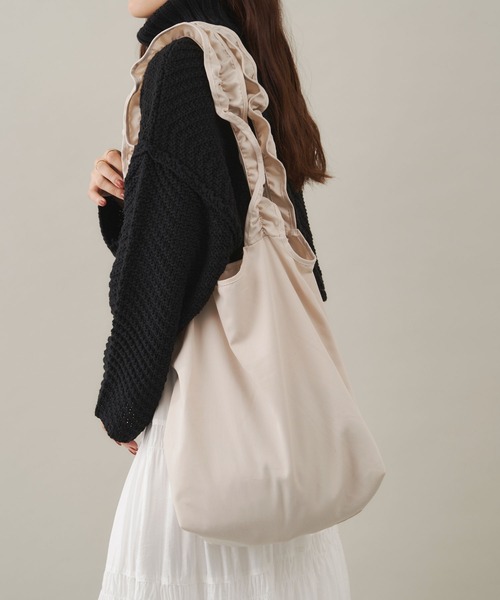 Shelly island（シェリーアイランド）の「フリルショルダートートバッグ（トートバッグ・レディース・オレンジ/グリーン/ブラック/ホワイト/その他・FREE）」の13枚目の写真