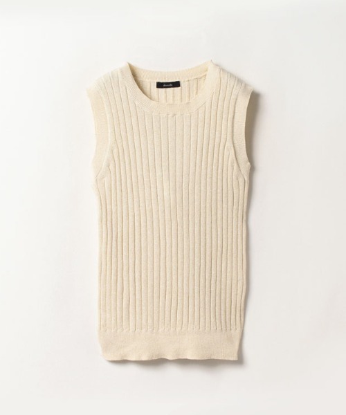 allureville（アルアバイル）の「ラメフリゼワイドリブタンク（ニット/セーター・レディース・ブラック/ゴールド/ミント・2）」の3枚目の写真