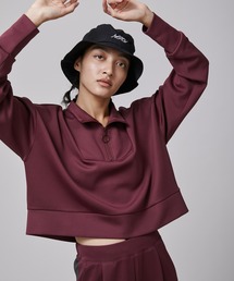 【Athlounge】UV  接触冷感 ショートハーフジッププルオーバー