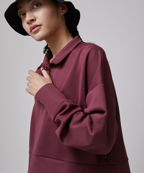 NERGY（ナージー）の「【Athlounge】UV  接触冷感 ショートハーフジッププルオーバー（スウェット・レディース・チャコールグレー/ブラウン/レンガ・FREE）」の13枚目の写真