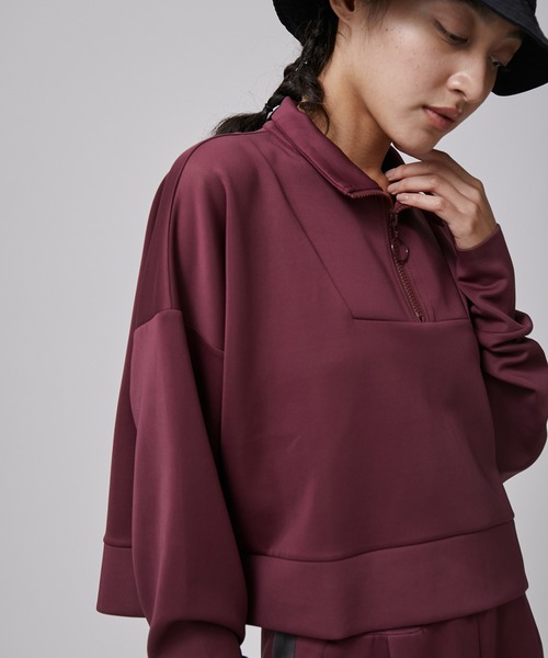 NERGY（ナージー）の「【Athlounge】UV  接触冷感 ショートハーフジッププルオーバー（スウェット・レディース・チャコールグレー/ブラウン/レンガ・FREE）」の12枚目の写真