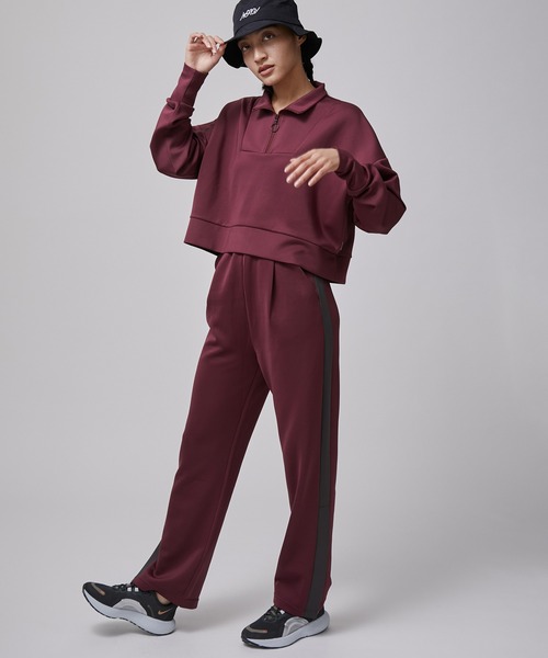 NERGY（ナージー）の「【Athlounge】UV  接触冷感 ショートハーフジッププルオーバー（スウェット・レディース・チャコールグレー/ブラウン/レンガ・FREE）」の6枚目の写真