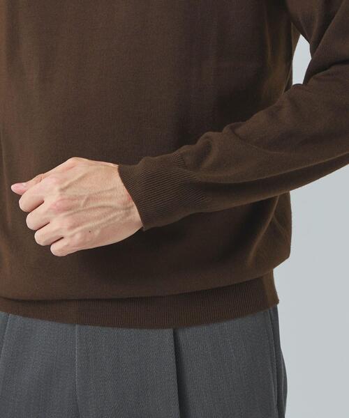 green label relaxing（グリーンレーベルリラクシング）の「120s 天竺 タートルネック ニット（ニット/セーター・メンズ・ブラック/ダークブラウン/ベージュ/コバルトブルー・S/M/L/XL）」の8枚目の写真