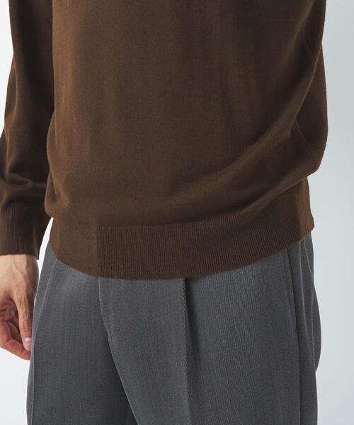 green label relaxing（グリーンレーベルリラクシング）の「120s 天竺 タートルネック ニット（ニット/セーター・メンズ・ブラック/ダークブラウン/ベージュ/コバルトブルー・S/M/L/XL）」の11枚目の写真
