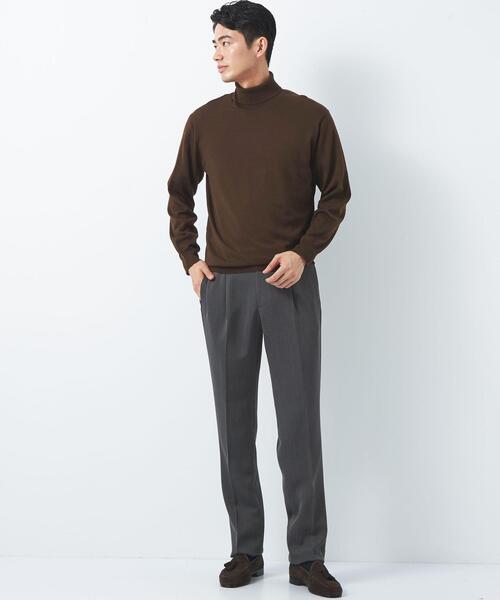 green label relaxing（グリーンレーベルリラクシング）の「120s 天竺 タートルネック ニット（ニット/セーター・メンズ・ブラック/ダークブラウン/ベージュ/コバルトブルー・S/M/L/XL）」の19枚目の写真