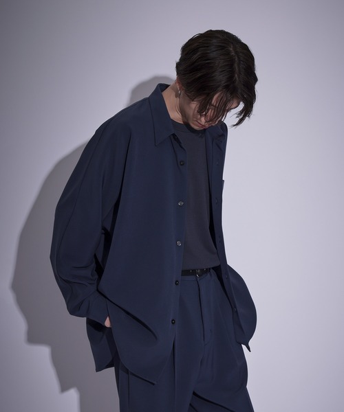 JUNRED(ジュンレッド)の「スムースタッチドルマンビッグシャツ(シャツ/ブラウス・メンズ・チャコールグレー/グレー系その他/ブルー系その他4/グレー・S/M/L)」の4枚目の写真