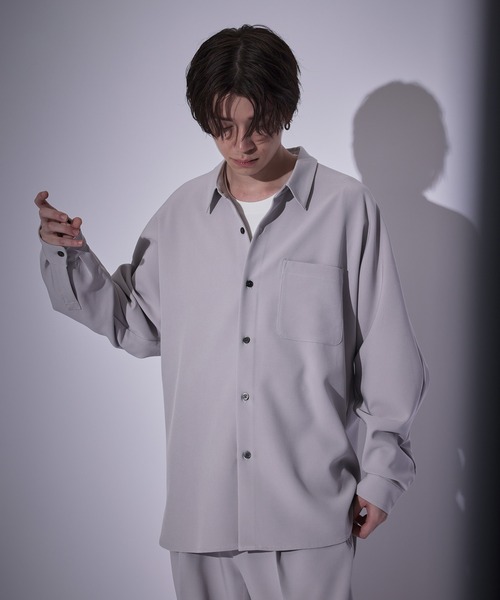 JUNRED(ジュンレッド)の「スムースタッチドルマンビッグシャツ(シャツ/ブラウス・メンズ・チャコールグレー/グレー系その他/ブルー系その他4/グレー・S/M/L)」の19枚目の写真