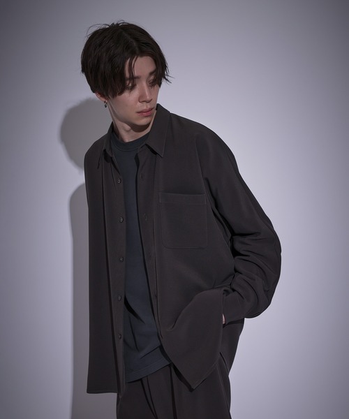 JUNRED(ジュンレッド)の「スムースタッチドルマンビッグシャツ(シャツ/ブラウス・メンズ・チャコールグレー/グレー系その他/ブルー系その他4/グレー・S/M/L)」の17枚目の写真