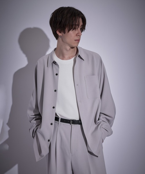 JUNRED(ジュンレッド)の「スムースタッチドルマンビッグシャツ(シャツ/ブラウス・メンズ・チャコールグレー/グレー系その他/ブルー系その他4/グレー・S/M/L)」の21枚目の写真