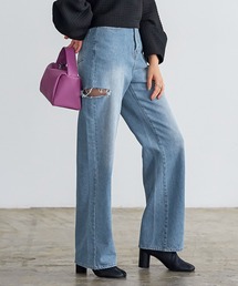 KOBE LETTUCE | サイドダメージワイドデニムパンツ(デニムパンツ)