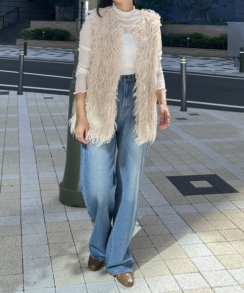 春夏 サイドダメージ ワイドデニムパンツ サイドダメージワイドデニムパンツ（デニムパンツ）｜KOBE