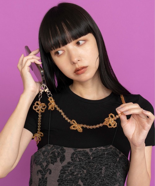 Casselini（キャセリーニ）の「【直営店限定】 Casselini(キャセリーニ)フェイクパールモバイルストラップ（スマホグッズ・レディース・ホワイト/シルバー/ブラック/クリア/ベージュ・FREE）」の3枚目の写真