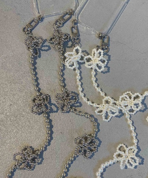 Casselini（キャセリーニ）の「【直営店限定】 Casselini(キャセリーニ)フェイクパールモバイルストラップ（スマホグッズ・レディース・ホワイト/シルバー/ブラック/クリア/ベージュ・FREE）」の15枚目の写真