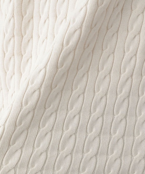 GLOBAL WORK（グローバルワーク）の「洗えるスマートケーブルニット/278052（ニット/セーター・メンズ・オフホワイト/グレー/ベージュ/グリーン/ブルー/ネイビー/ピンク・SMALL/MEDIUM/LARGE/X-LARGE）」の19枚目の写真