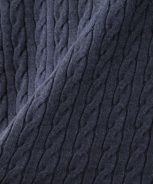 GLOBAL WORK（グローバルワーク）の「洗えるスマートケーブルニット/278052（ニット/セーター・メンズ・オフホワイト/グレー/ベージュ/グリーン/ブルー/ネイビー/ピンク・SMALL/MEDIUM/LARGE/X-LARGE）」の10枚目の写真