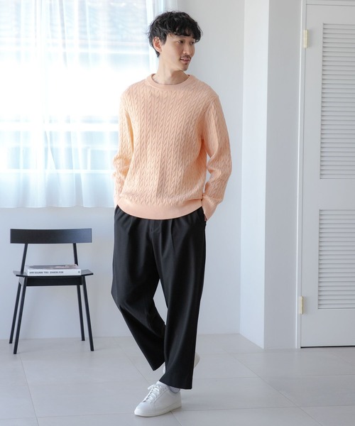 セール】洗えるスマートケーブルニット/278052（ニット/セーター