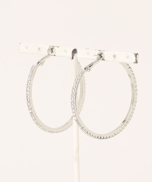 EGOIST（エゴイスト）の「ストーンフープピアス（ピアス（両耳用）・レディース・シルバー・FREE）」の6枚目の写真