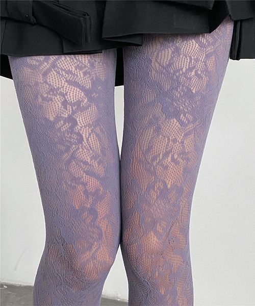 c.u.l(シーユーエル)の「フラワーレースタイツ カラータイツ cula452(タイツ/ストッキング・レディース・ホワイト/ブラック/ブルー/レッド/パープル・FREE)」の7枚目の写真