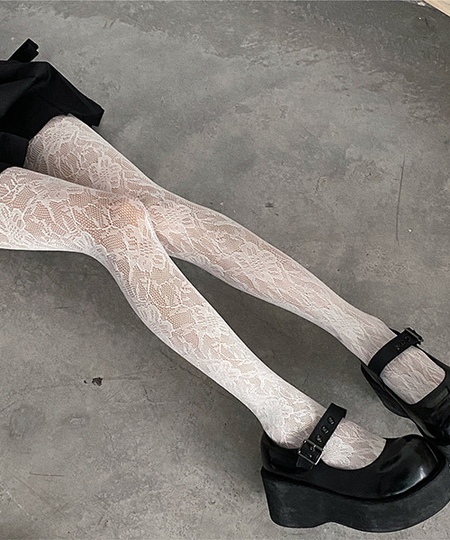 c.u.l(シーユーエル)の「フラワーレースタイツ カラータイツ cula452(タイツ/ストッキング・レディース・ホワイト/ブラック/ブルー/レッド/パープル・FREE)」の11枚目の写真