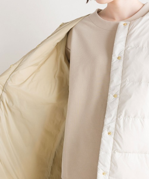 FURRY（ファーリー）の「軽量ダウンノーカラージャケット（トレンチコート・レディース・ブラック/アイボリー・FREE）」の13枚目の写真