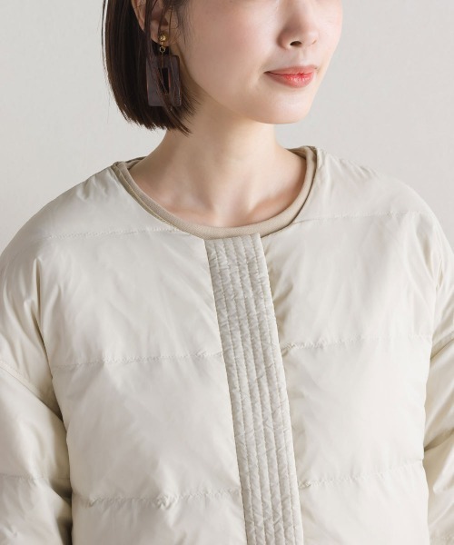 FURRY（ファーリー）の「軽量ダウンノーカラージャケット（トレンチコート・レディース・ブラック/アイボリー・FREE）」の15枚目の写真