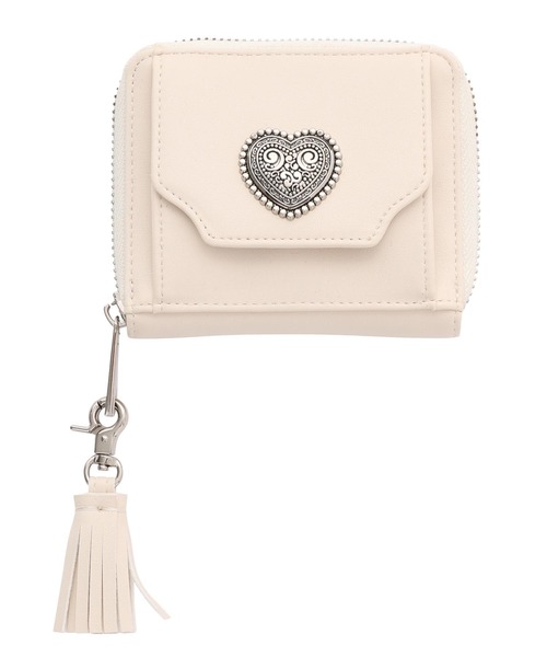 MILKFED.(ミルクフェド)の「HEART PLATE WALLET(財布・レディース・ホワイト/ライトブルー/ブラック・ONE SIZE)」の1枚目の写真
