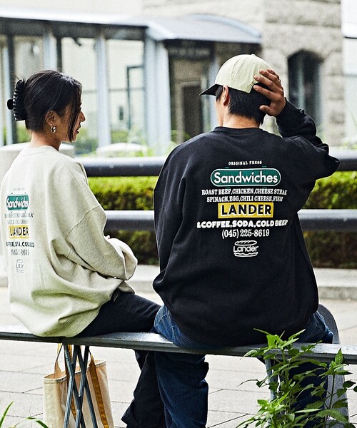 FREAK'S STORE(フリークスストア)の「WEB限定 LANDER×FREAK'S STORE/ランダー 別注 ビッグシルエット バックプリント クルーネックスウェット(スウェット・メンズ・ブラック/アッシュグレー/ダークグリーン・SMALL/MEDIUM/LARGE/X-LARGE)」の19枚目の写真