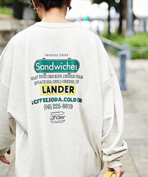FREAK'S STORE(フリークスストア)の「WEB限定 LANDER×FREAK'S STORE/ランダー 別注 ビッグシルエット バックプリント クルーネックスウェット(スウェット・メンズ・ブラック/アッシュグレー/ダークグリーン・SMALL/MEDIUM/LARGE/X-LARGE)」の15枚目の写真
