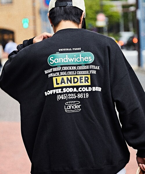 FREAK'S STORE(フリークスストア)の「WEB限定 LANDER×FREAK'S STORE/ランダー 別注 ビッグシルエット バックプリント クルーネックスウェット(スウェット・メンズ・ブラック/アッシュグレー/ダークグリーン・SMALL/MEDIUM/LARGE/X-LARGE)」の16枚目の写真