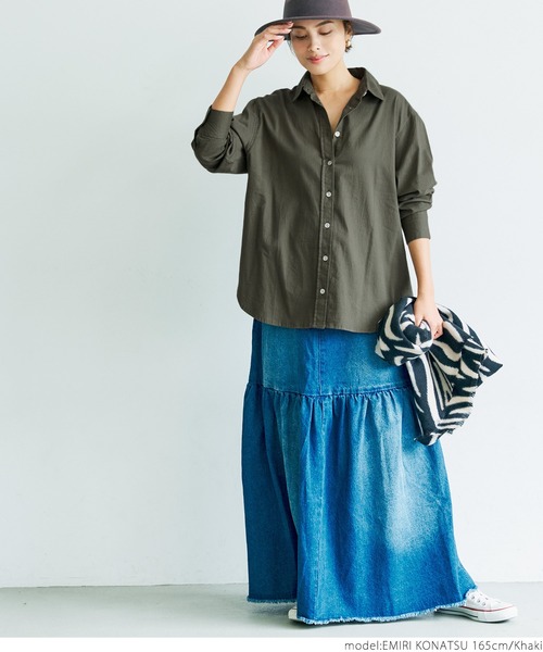 coca(coca)(コカ)の「ミリタリーネルシャツ(シャツ/ブラウス・レディース・キャメル/カーキ・ONE SIZE)」の3枚目の写真