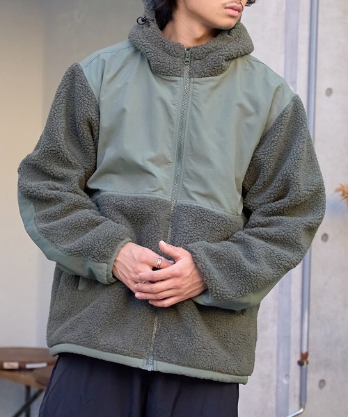 United Athle(ユナイテッドアスレ)の「【United Athle】シープボアフリース フルZIPパーカー ミリタリー ※7496(ブルゾン・メンズ・ブラック/グリーン/ブラウン/アイボリー・L/M/S/XL)」の1枚目の写真