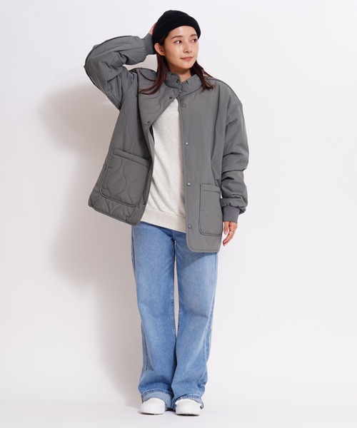 GIORDANO（ジョルダーノ）の「[ GIORDANO ]キルティングパデッドジャケット | 撥水/防風 (ユニセックス)（ダウンジャケット/コート・レディース・グリーン/ブラック/グレー・MEDIUM/LARGE/X-LARGE）」の10枚目の写真