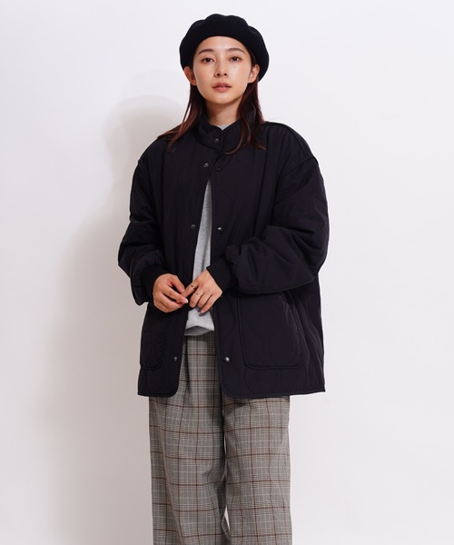 GIORDANO（ジョルダーノ）の「[ GIORDANO ]キルティングパデッドジャケット | 撥水/防風 (ユニセックス)（ダウンジャケット/コート・レディース・グリーン/ブラック/グレー・MEDIUM/LARGE/X-LARGE）」の8枚目の写真