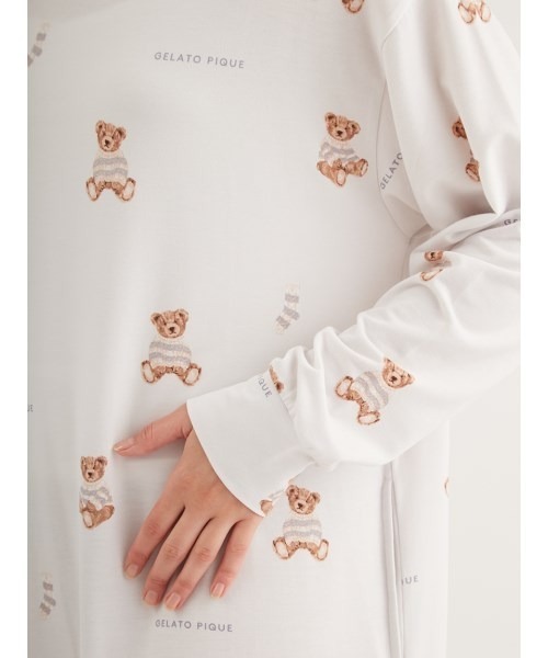 【新品.タグ付き】♡ジェラートピケ♡ボーダーベア柄ワンピース♡ブルー♡ 新品.タグ付き】♡ジェラートピケ♡ボーダーベア柄ワンピース