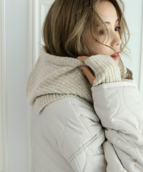 moment+（モーメントプラス）の「リブニットバラクラバ＆アームウォーマー2Pセット（ネックウォーマー/スヌード・レディース・アイボリー/ブラック/ベージュ/チャコールグレー/ブラウン・FREE）」の15枚目の写真