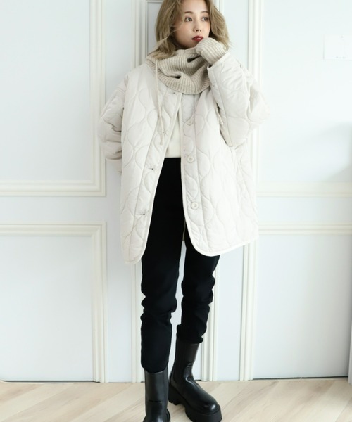 moment+（モーメントプラス）の「リブニットバラクラバ＆アームウォーマー2Pセット（ネックウォーマー/スヌード・レディース・アイボリー/ブラック/ベージュ/チャコールグレー/ブラウン・FREE）」の17枚目の写真