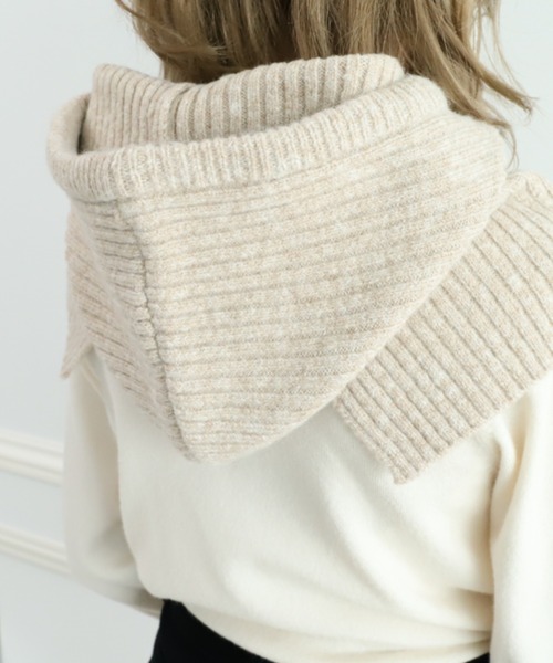 moment+（モーメントプラス）の「リブニットバラクラバ＆アームウォーマー2Pセット（ネックウォーマー/スヌード・レディース・アイボリー/ブラック/ベージュ/チャコールグレー/ブラウン・FREE）」の18枚目の写真
