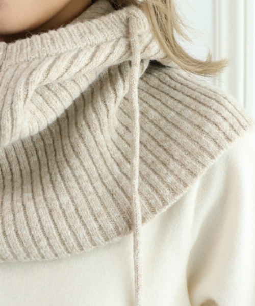 moment+（モーメントプラス）の「リブニットバラクラバ＆アームウォーマー2Pセット（ネックウォーマー/スヌード・レディース・アイボリー/ブラック/ベージュ/チャコールグレー/ブラウン・FREE）」の21枚目の写真