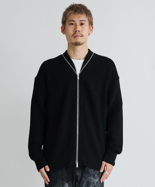 WRAPINKNOT(ラッピンノット)の「ZIP KNIT CARDIGAN(カーディガン/ボレロ・メンズ・ブラック・2/3)」の12枚目の写真