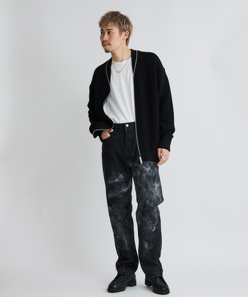 WRAPINKNOT(ラッピンノット)の「ZIP KNIT CARDIGAN(カーディガン/ボレロ・メンズ・ブラック・2/3)」の2枚目の写真